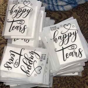 Elegant Black and White Happy Tears Tissues
